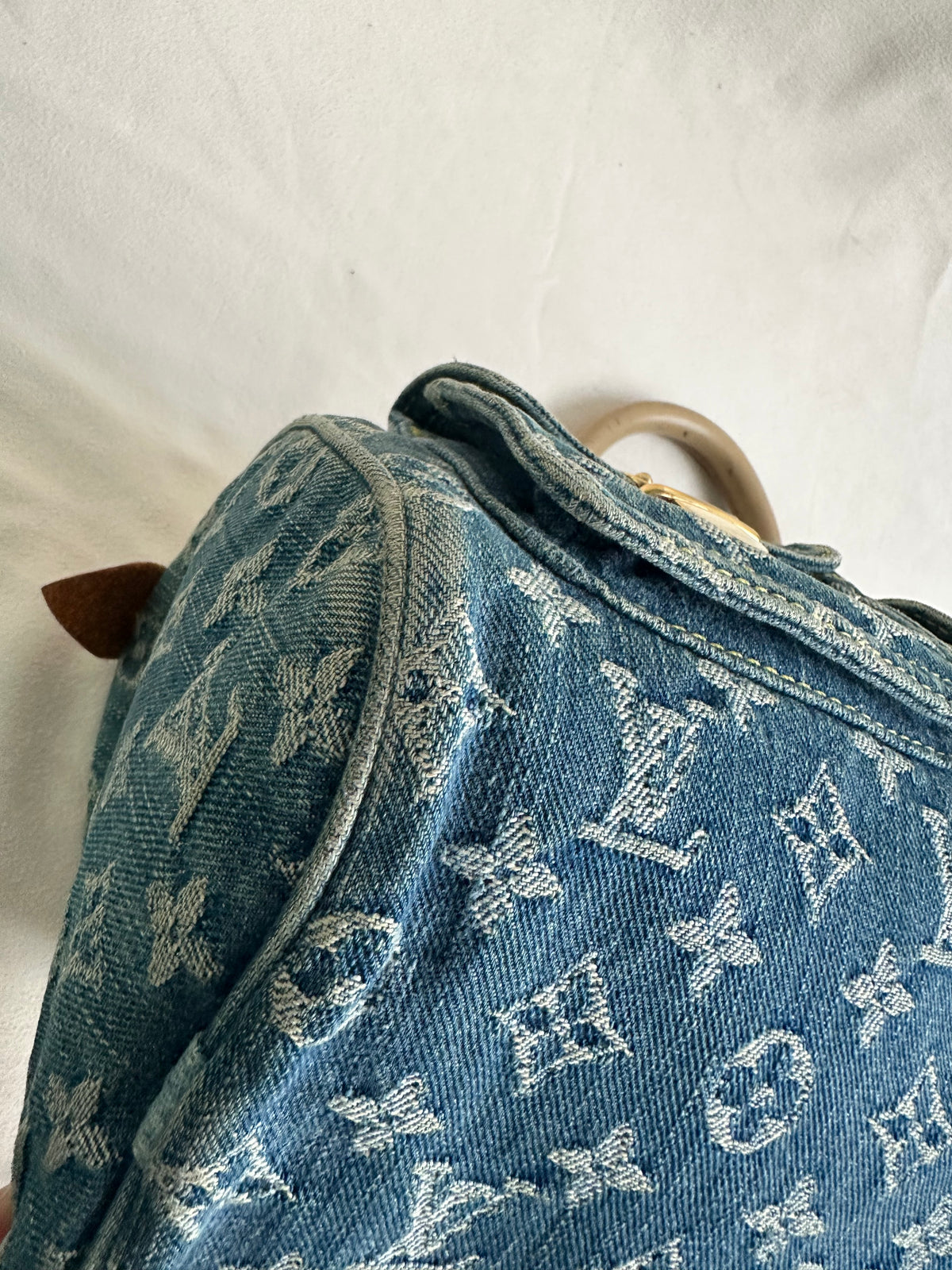 Louis Vuitton Blue Denim Neo Speedy Boston Bag