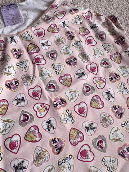 Rare Chanel Valentine’s Heart Camisole Tank Top Pink