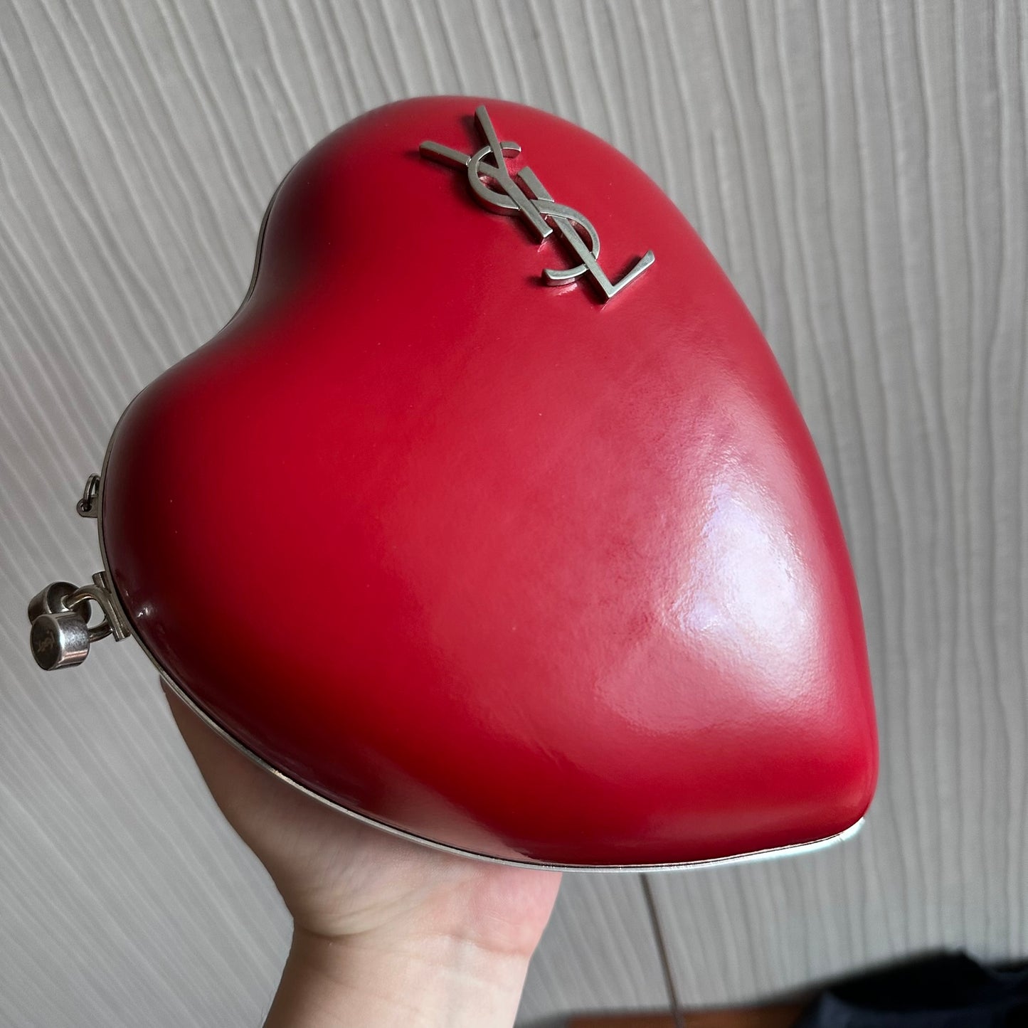 RARE Yves Saint Laurent Love Box Heart Minaudiere Clutch Bag Crossbody Bag YSL