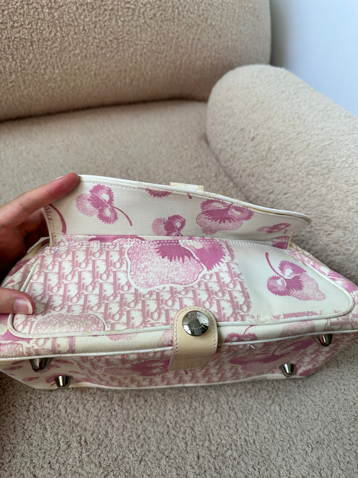 Dior Cherry Blossom Pink Trotter Shoulder Bag