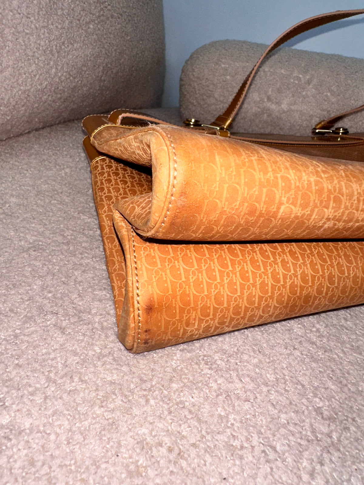 Christian Dior Orange Iridescent Trotter Jeans Pocket Shoulder Bag