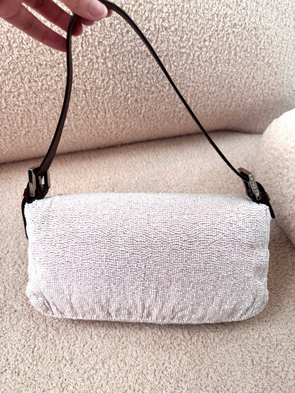 Fendi Archive Pink Full Beaded Sequin Baguette