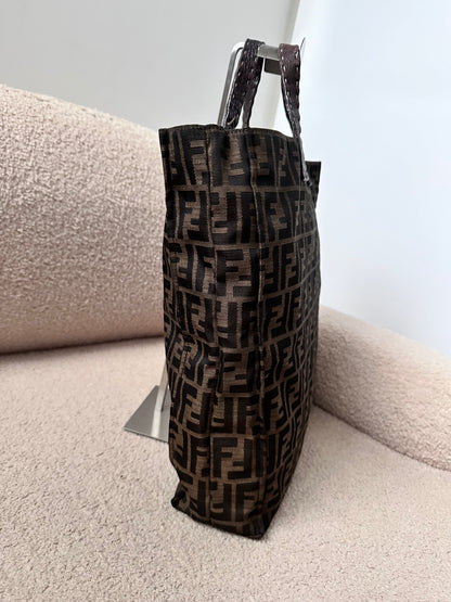 Fendi Vintage Brown FF Zucca Tote Bag