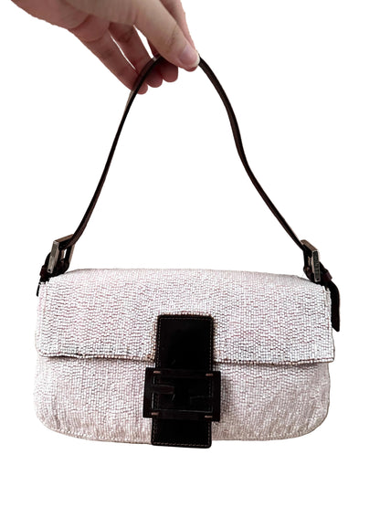 Fendi Archive Pink Full Beaded Sequin Baguette