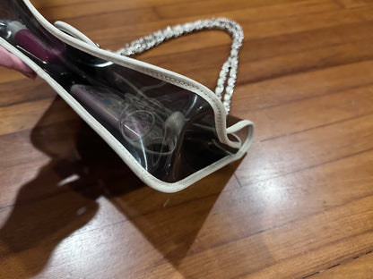RARE Chanel 2008 Heart Lock PVC Medium Chain Flap Bag