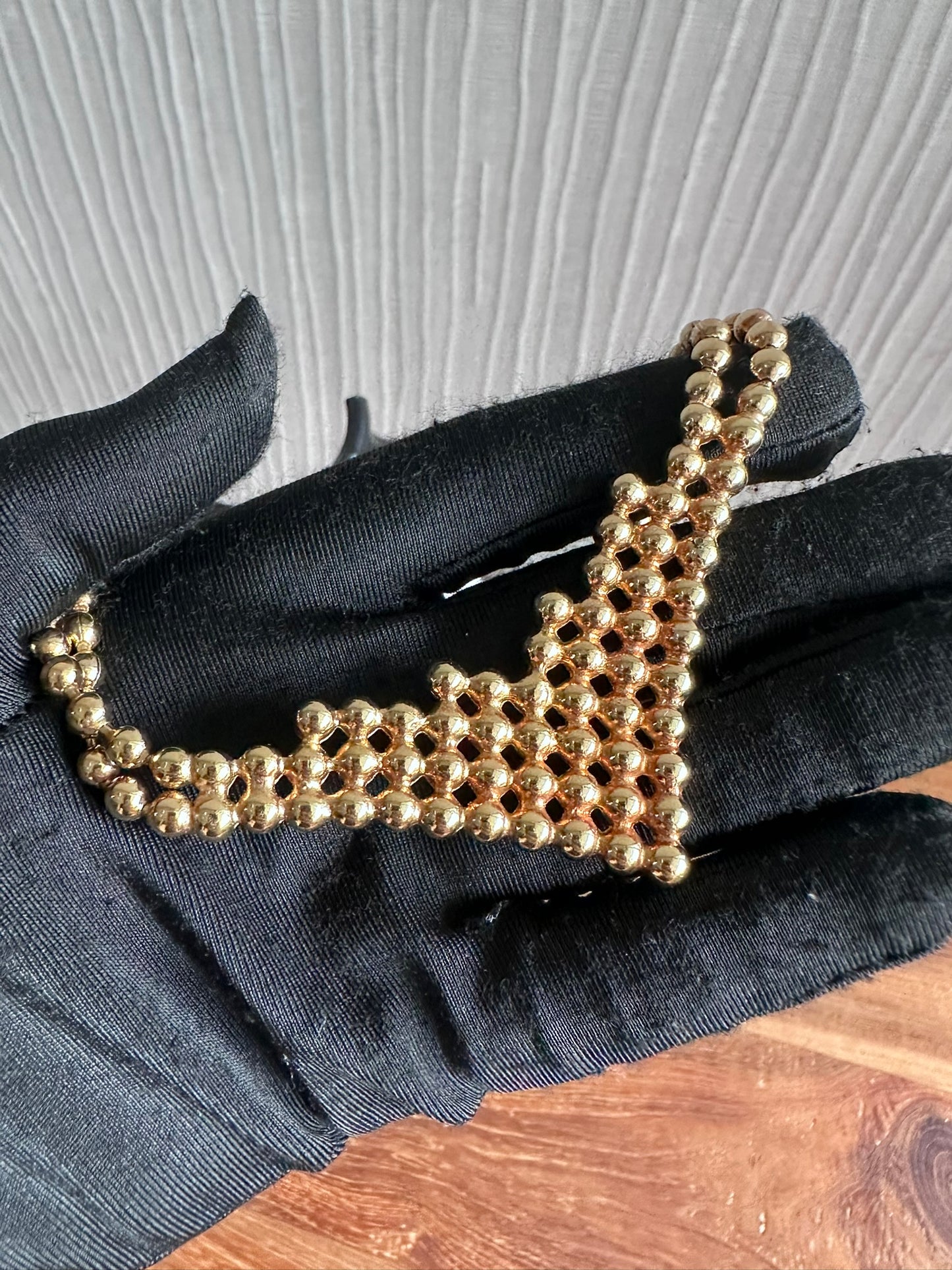 Dior Vintage Gold Tone Waterfall Statement Necklace Crystals
