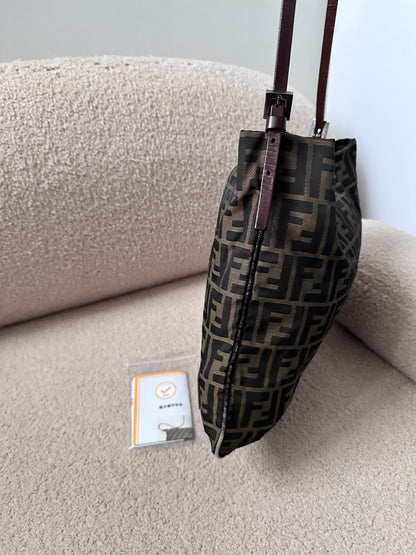 Fendi Vintage FF Logo Zucca Hobo Tote Bag