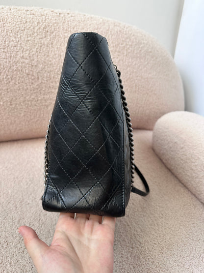 Chanel Black Quilted CC Charm Chain Tote Bag