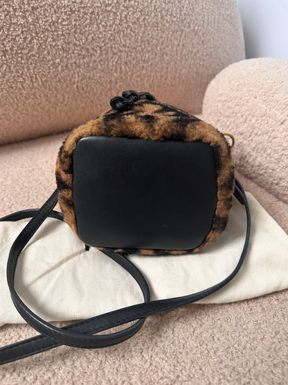 Fendi Mon Tresor FF Monogram Fur Shearling Bucket Bag