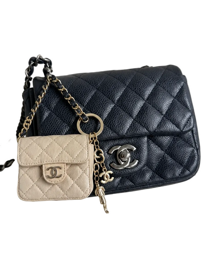 Rare Chanel Vintage Mini Classic Flap Bag Charm Keychain