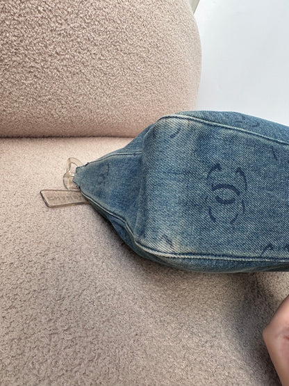 Chanel 2002 Large Denim Hobo Shoulder Bag