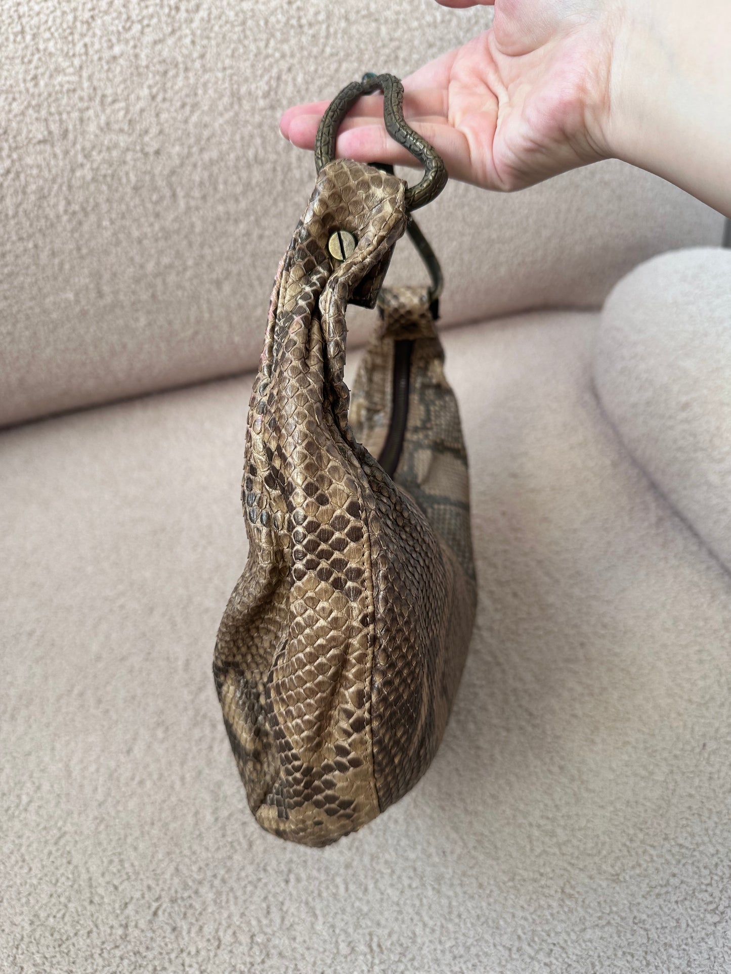 VALENTINO GARAVANI Python Serpent Hobo sculptural Serpent Handle