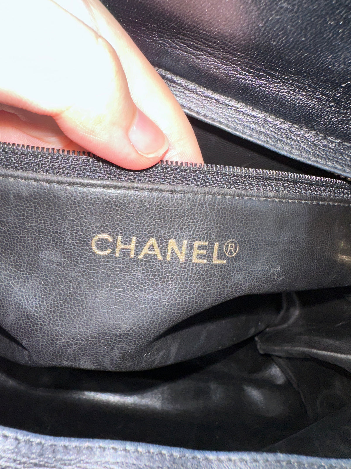 Chanel Vintage CC Logo Shoppers Tote Bag