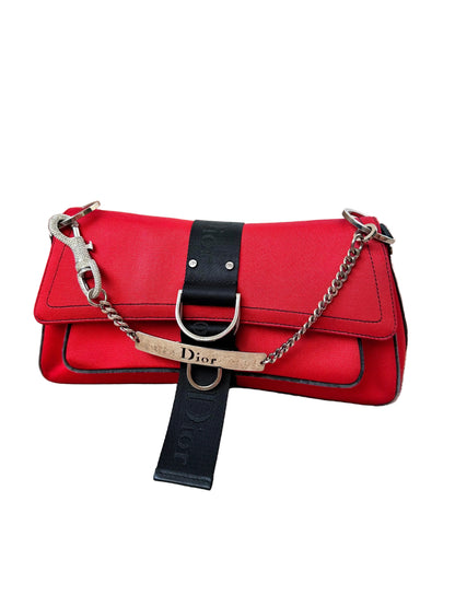 Dior John Galliano Hardcore Medium Hobo Shoulder Bag Crystal Logo