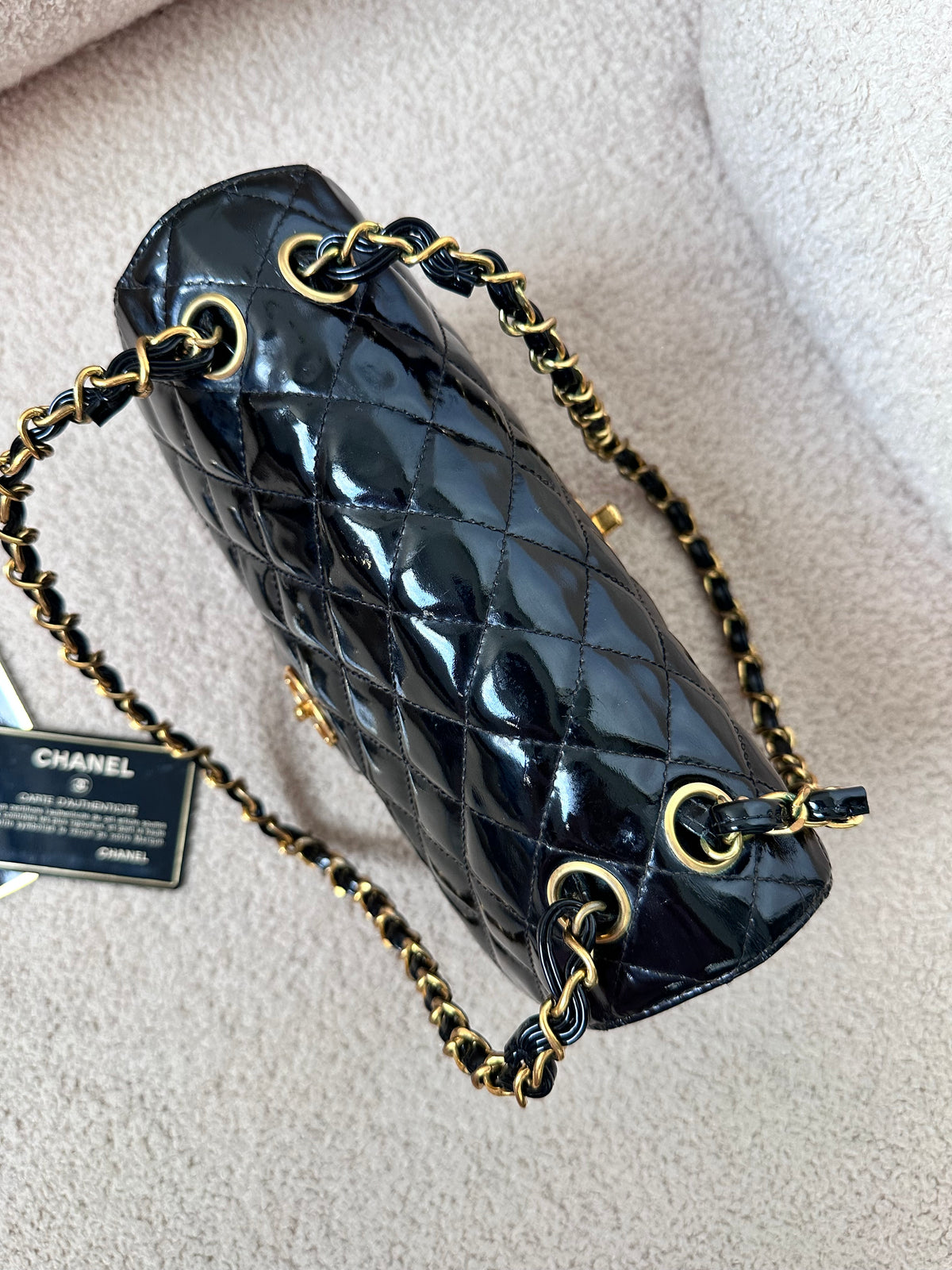 Chanel Vintage Double Face Black Quilted Classic Flap Bag