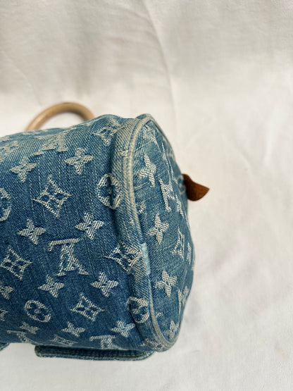 Louis Vuitton Blue Denim Neo Speedy Boston Bag