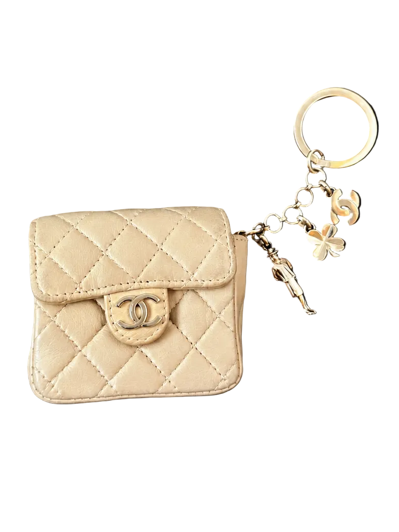 Rare Chanel Vintage Mini Classic Flap Bag Charm Keychain