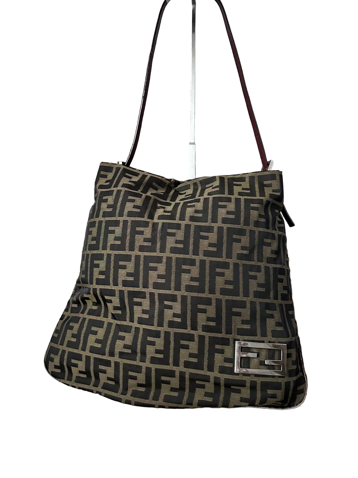 Fendi Vintage FF Logo Zucca Hobo Tote Bag