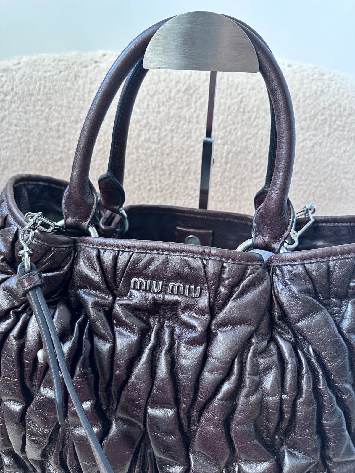 Miu Miu XL Large Matelasse Napa Leather Tote Bag