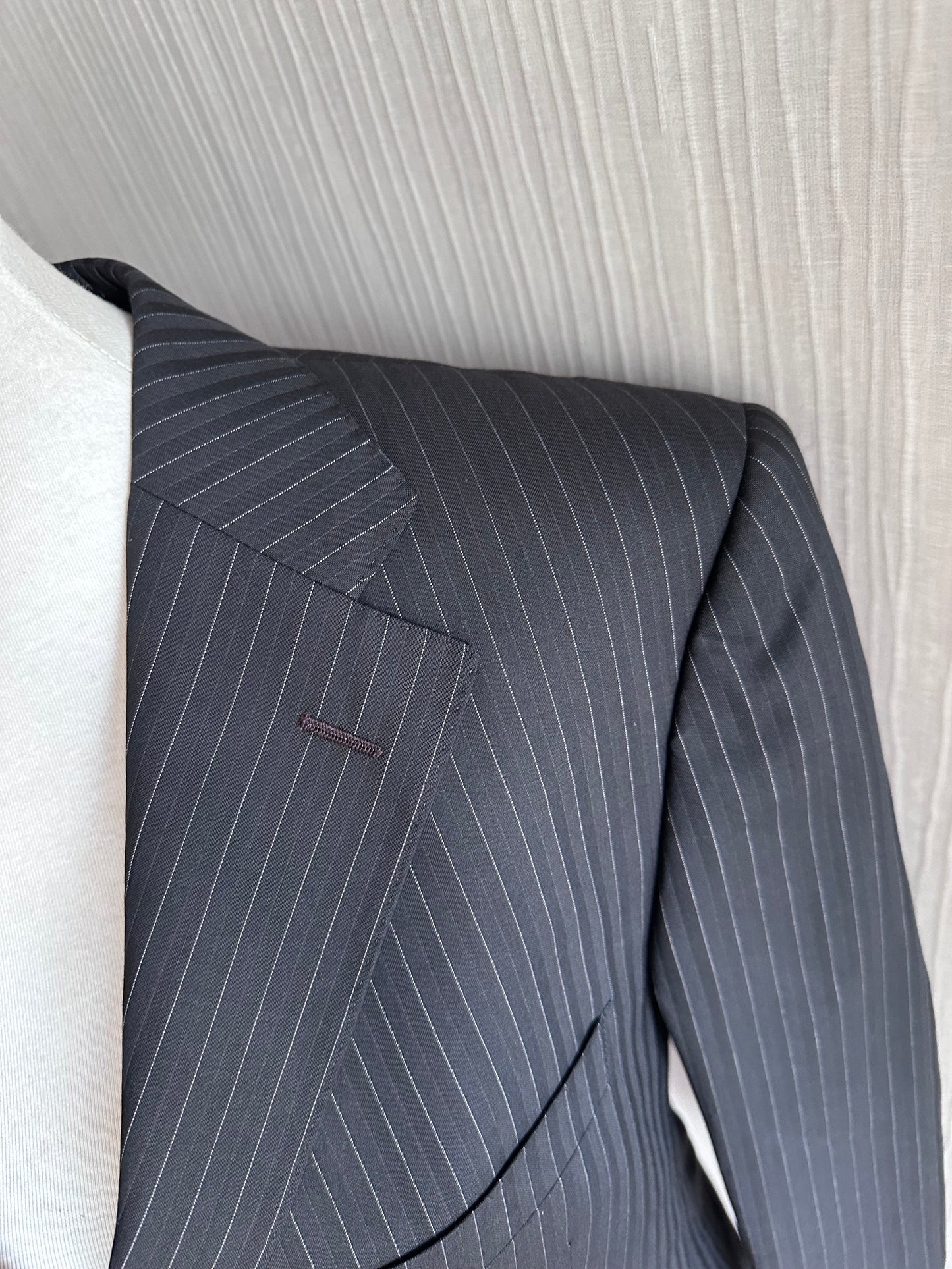 Gucci Mens Suit Blazer Black Wool Mohair Regular Fit Jacket