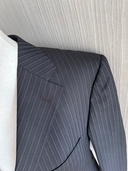 Gucci Mens Suit Blazer Black Wool Mohair Regular Fit Jacket
