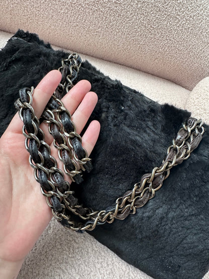 Chanel Archive 2000-2002 Rabbit Fur East West Tote