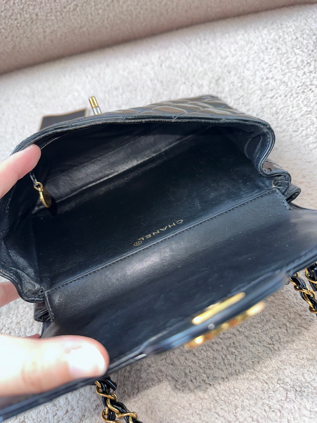 Chanel Vintage Double Face Black Quilted Classic Flap Bag