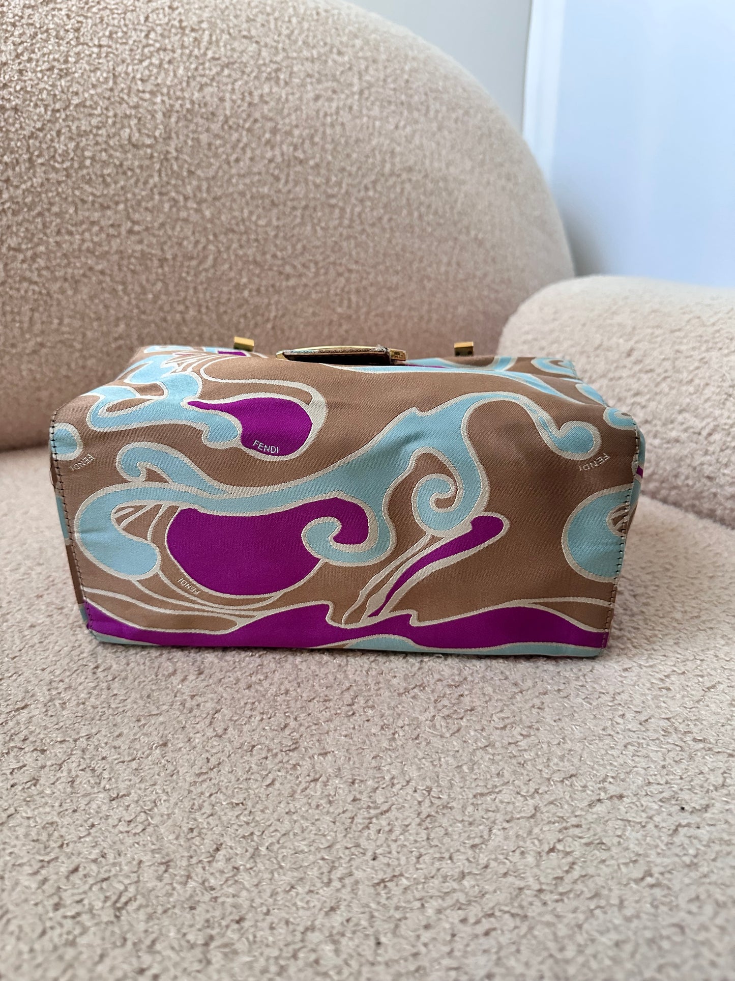 Rare Fendi 2002 Archive Swirl Bento Box Baguette Bag