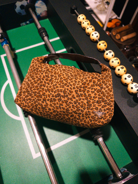 Bottega Vaneta Leopard Print Mini Hobo Top Handle Bag