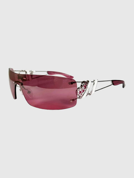 Rare Dior John Galliano “Heart Core” Crystal Pink Sunglasses