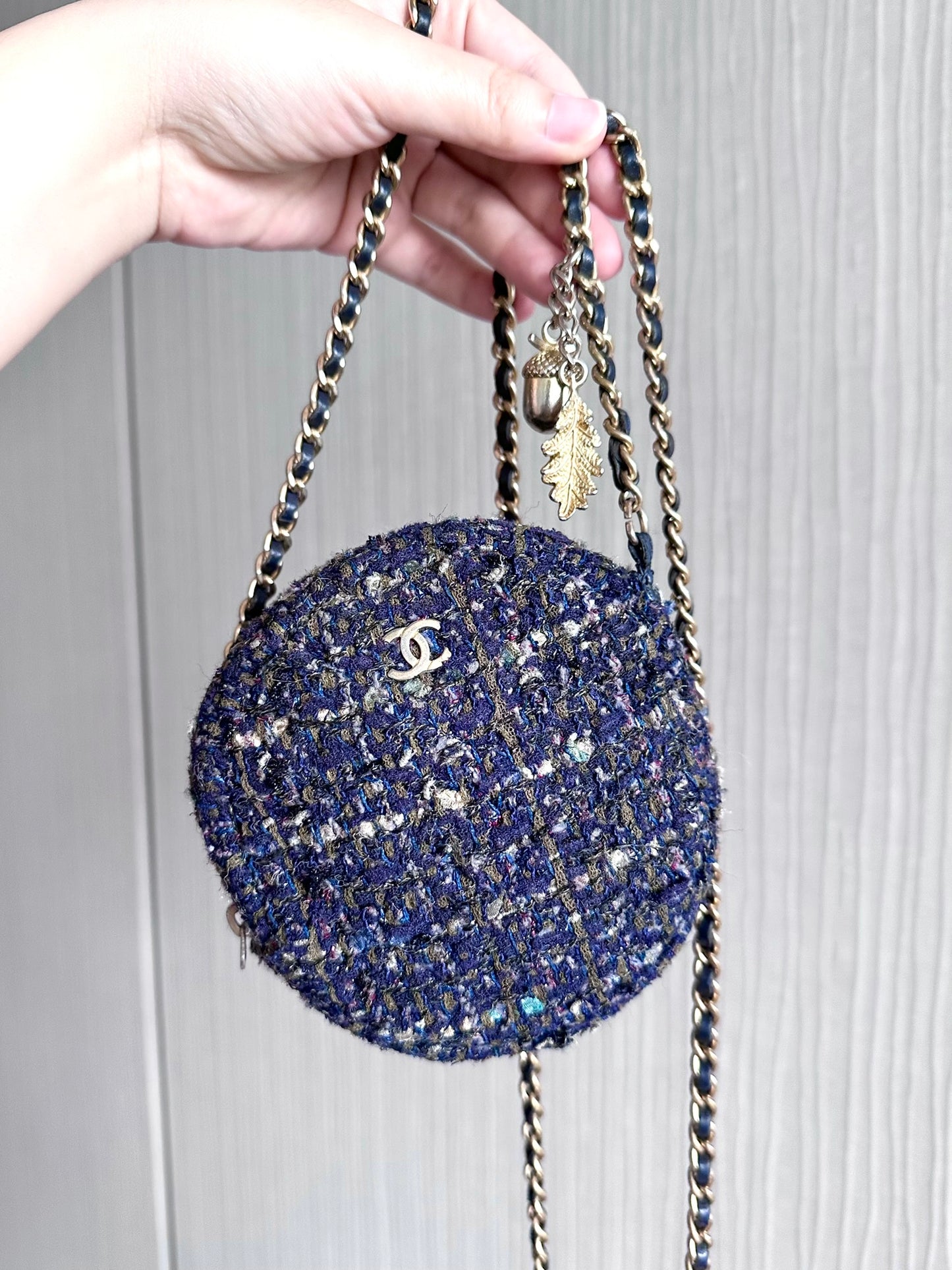 Chanel Autumn Limited Edition Round Tweed Sling Bag