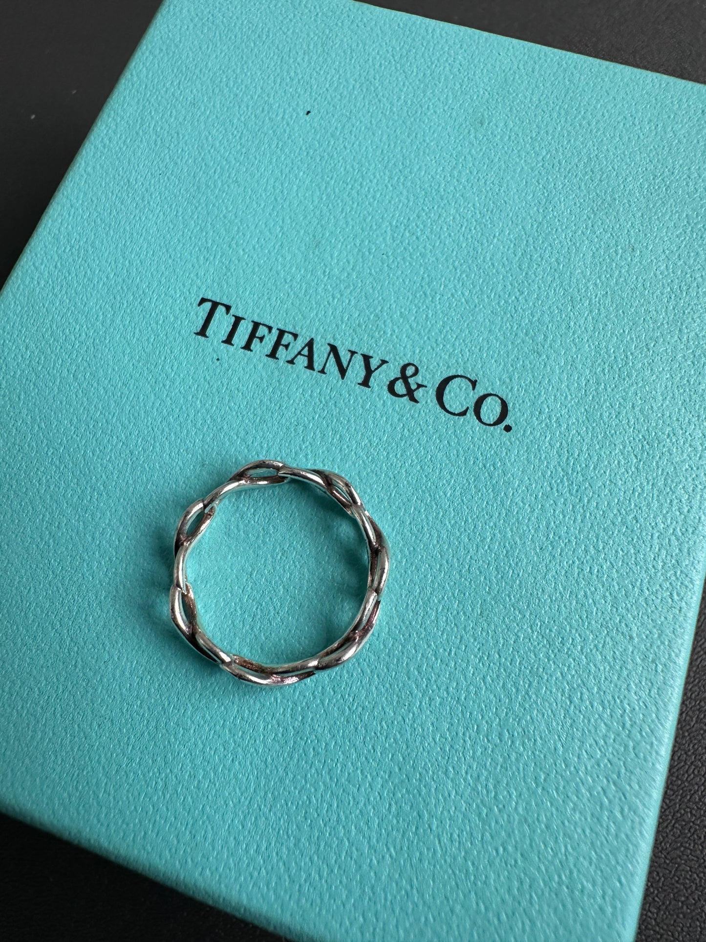 Tiffany & Co Fine Jewellery 925 Silver Infinity Narrow Band Ring
