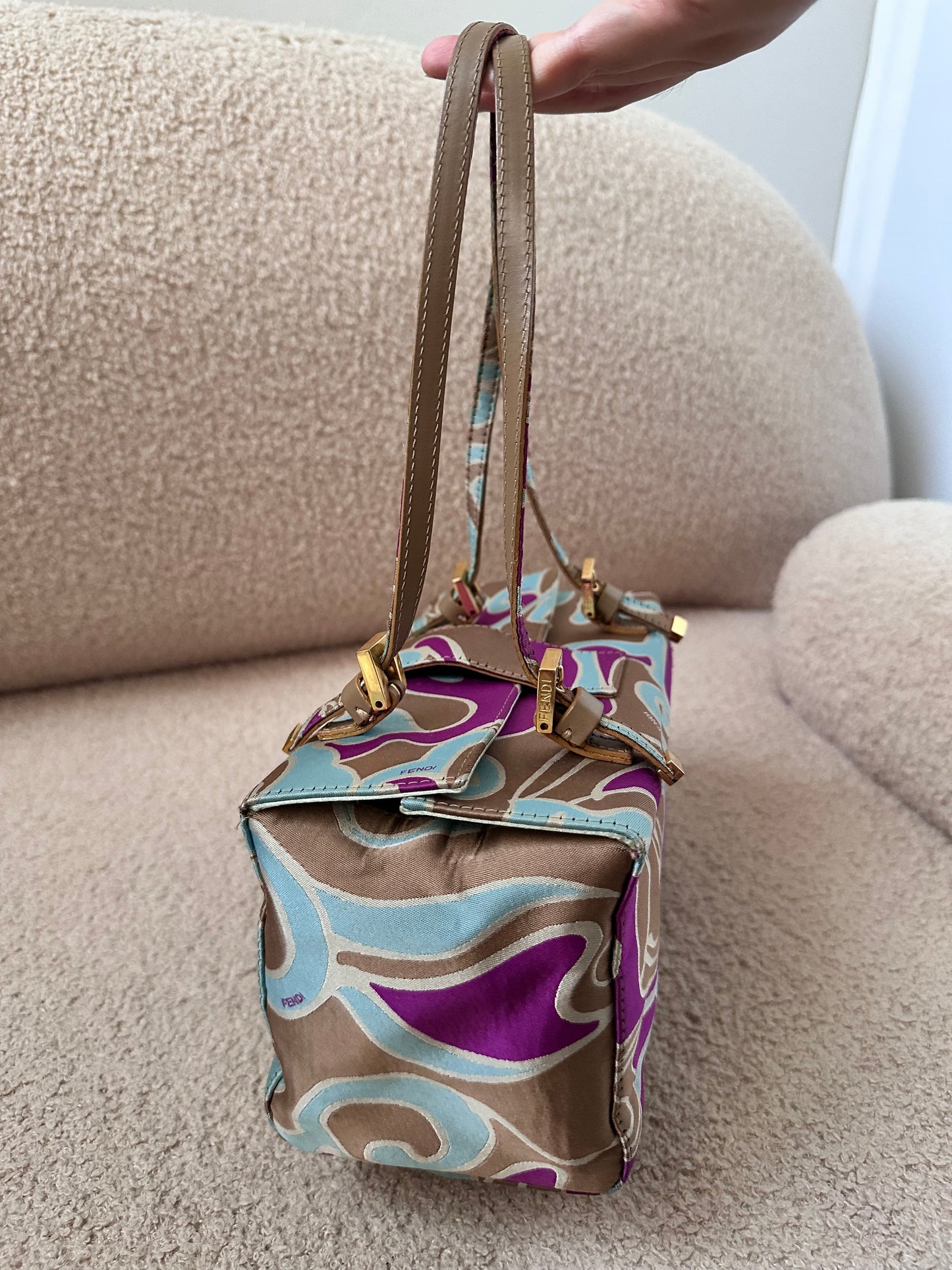 Rare Fendi 2002 Archive Swirl Bento Box Baguette Bag