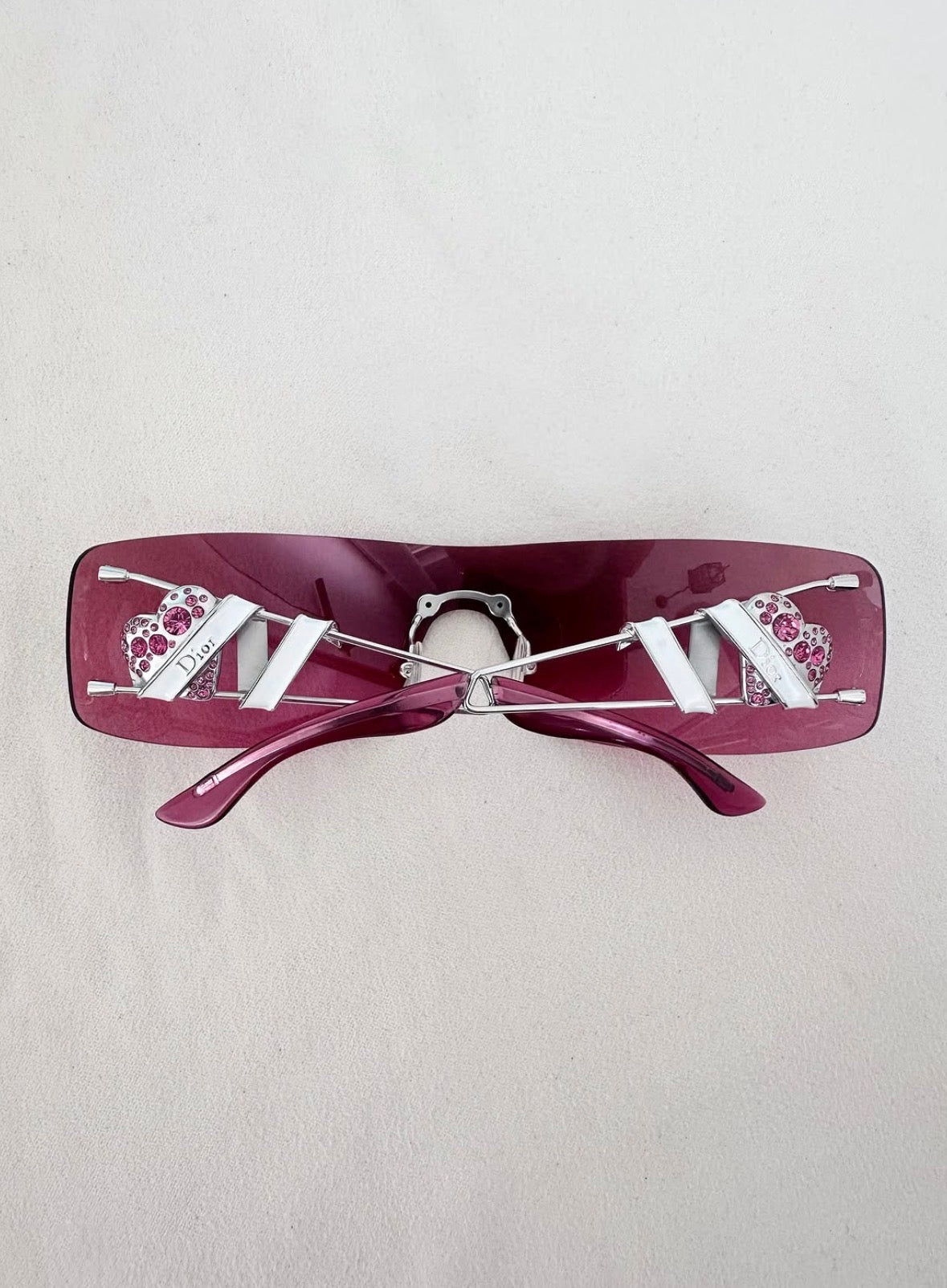 Rare Dior John Galliano “Heart Core” Crystal Pink Sunglasses