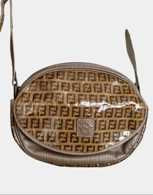 Fendi FF Zucca Zucchino Oval Crossbody Bag