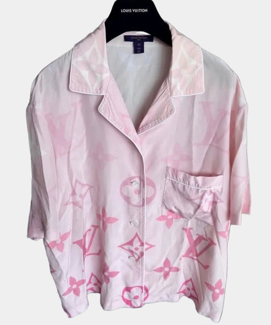 Louis Vuitton 2025 Silk Pink Ombre Pyjamas Shirt Top