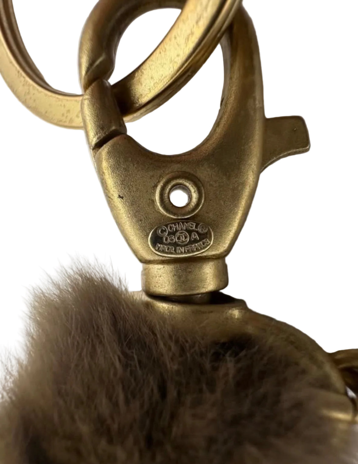 RARE Chanel 2003 Weasel Fur CC Logo Lanyard ｜Bag Charm ★