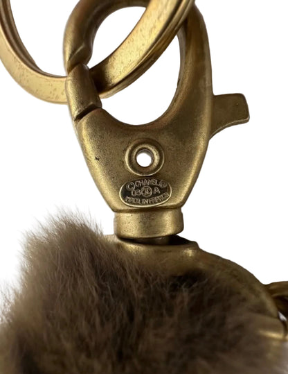 RARE Chanel 2003 Weasel Fur CC Logo Lanyard ｜Bag Charm ★