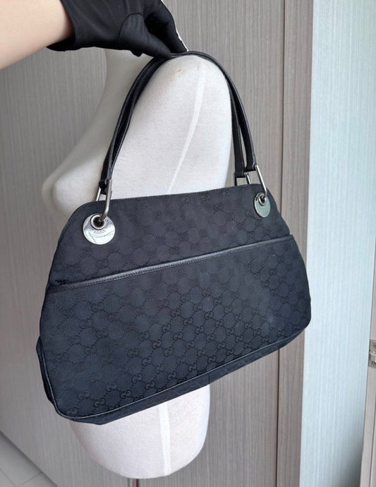 Gucci Black GG Hobo Shoulder Bag