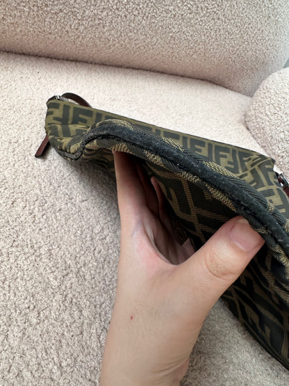 Fendi Vintage FF Logo Zucca Hobo Tote Bag