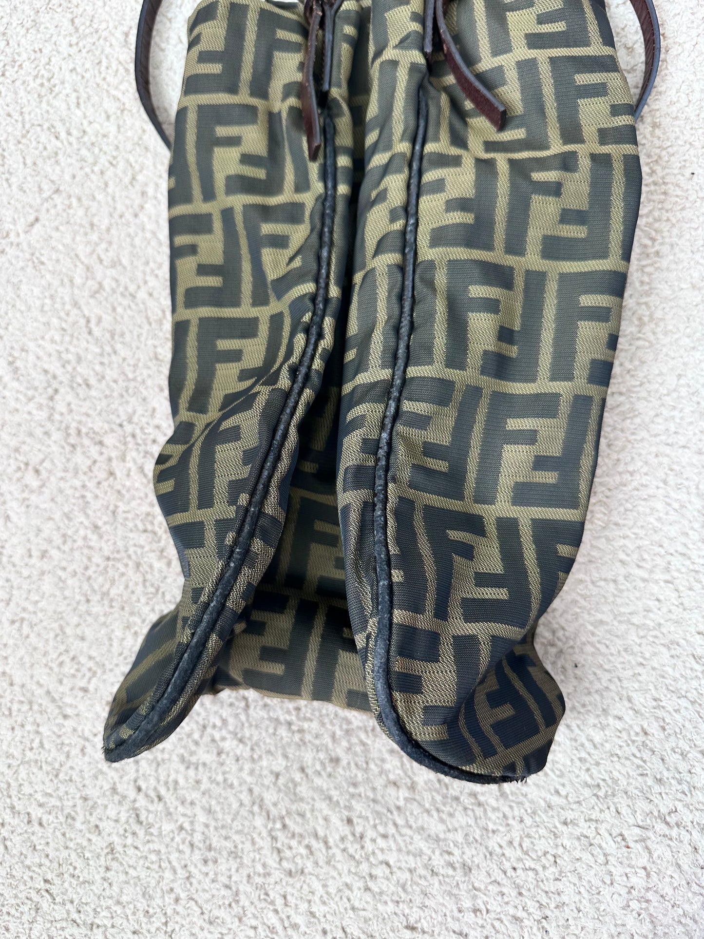 Fendi Vintage FF Logo Zucca Hobo Tote Bag