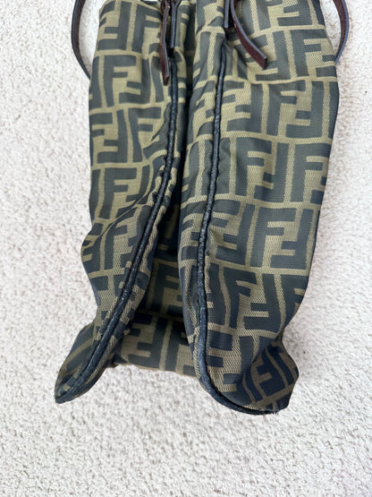 Fendi Vintage FF Logo Zucca Hobo Tote Bag