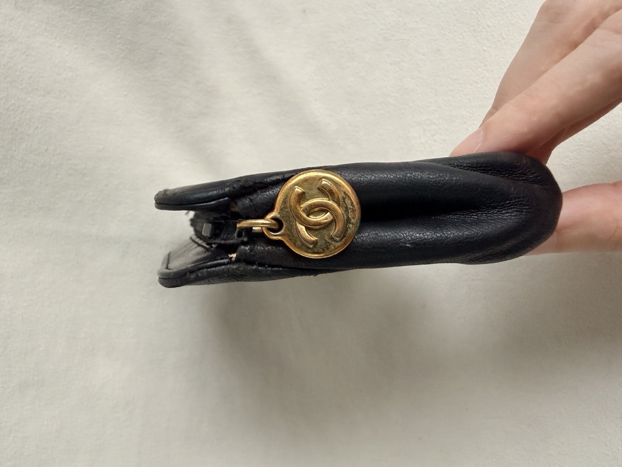 Chanel Vintage Mini Pouch Black Lambskin