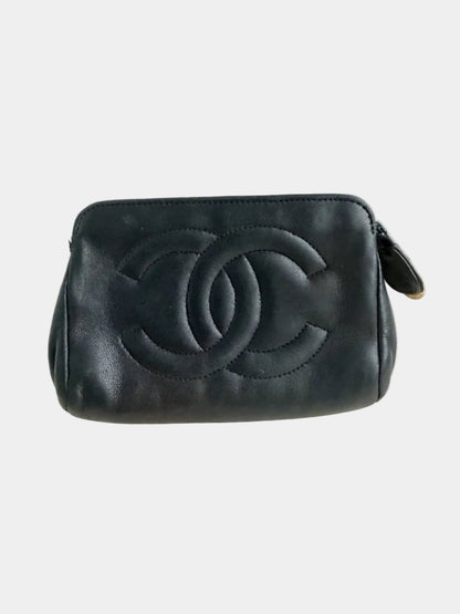 Chanel Vintage Mini Pouch Black Lambskin