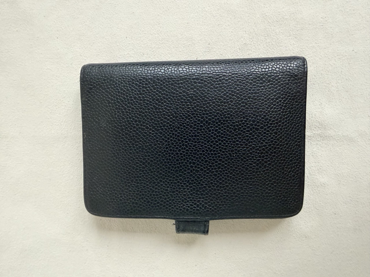 RARE Chanel Black Caviar Passport Holder Agenda