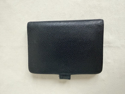 RARE Chanel Black Caviar Passport Holder Agenda