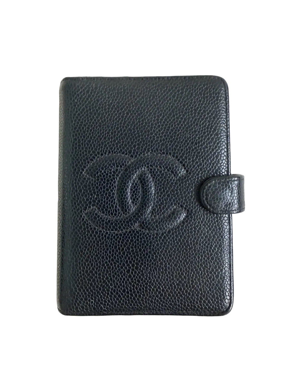 RARE Chanel Black Caviar Passport Holder Agenda