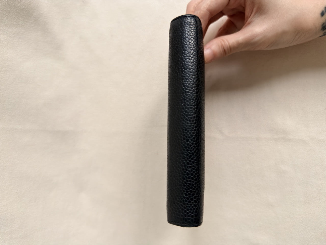 RARE Chanel Black Caviar Passport Holder Agenda