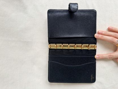 RARE Chanel Black Caviar Passport Holder Agenda