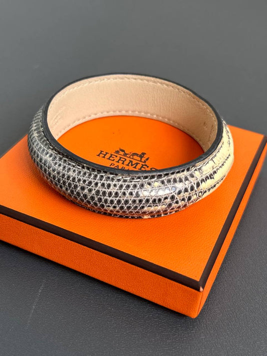 Hermes Exotic Ombre Lizard Leather Bangle